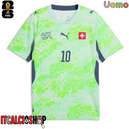 Svizzera Granit Xhaka #10 Seconda Maglia Mondiali 2026 Manica Corta